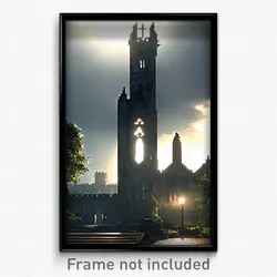 Pixel Art Poster - Infamous Priory (8 Bit Psychedelic Trippy Video Game Print)