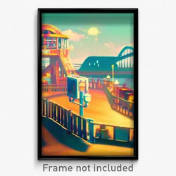 Pixel Art Poster - Sweet Port (8 Bit Psychedelic Trippy Weird Video Game Print)