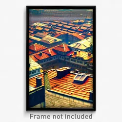 Pixel Art Poster - Colossal Rooftops (8 Bit Psychedelic Trippy Video Game Print)