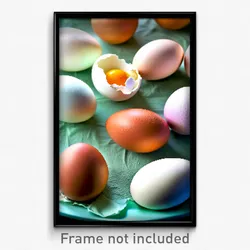 Pixel Art Poster - Beloved Eggs (8 Bit Psychedelic Trippy Video Game Print)