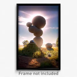 Pixel Art Poster - Spherical Menhir (8 Bit Psychedelic Trippy Video Game Print)