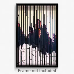 Pixel Art Poster - Digital Wire Frame Earthquake (8 Bit Video Game Print)