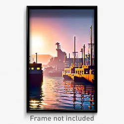 Pixel Art Poster - Creative Harbour (8 Bit Psychedelic Trippy Video Game Print)