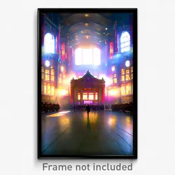 Pixel Art Poster - Giant Hall (8 Bit Psychedelic Trippy Weird Video Game Print)