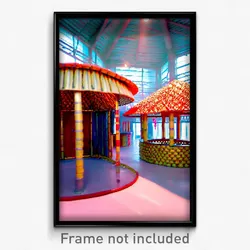 Pixel Art Poster - Rubbery Hut (8 Bit Psychedelic Trippy Weird Video Game Print)