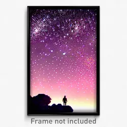 Pixel Art Poster - Starry Territory (8 Bit Psychedelic Trippy Video Game Print)