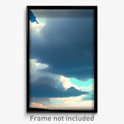 Pixel Art Poster - Sky Blue Storm (8 Bit Psychedelic Trippy Video Game Print)