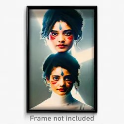 Pixel Art Poster - Unique Face (8 Bit Psychedelic Trippy Weird Video Game Print)