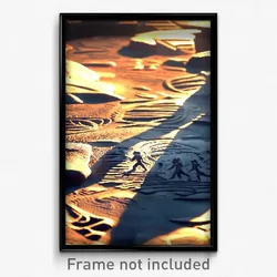 Pixel Art Poster - Detailed Petroglyphs (8 Bit Psychedelic Video Game Print)