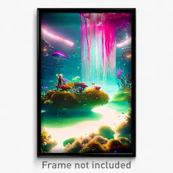 Pixel Art Poster - Liquid Reef (8 Bit Psychedelic Trippy Weird Video Game Print)