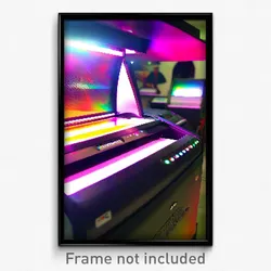 Pixel Art Poster - Flamboyant Printer (8 Bit Psychedelic Video Game Print)