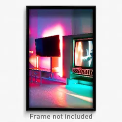 Pixel Art Poster - Awesome Television (8 Bit Psychedelic Video Game Print)