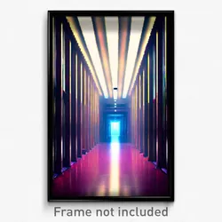 Pixel Art Poster - Imaginary Hallway (8 Bit Psychedelic Trippy Video Game Print)