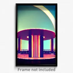 Pixel Art Poster - Round Shelter (8 Bit Psychedelic Trippy Video Game Print)