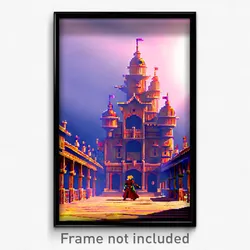 Pixel Art Poster - Elaborate Fort (8 Bit Psychedelic Trippy Video Game Print)