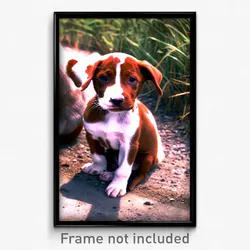 Pixel Art Poster - Rural Puppy (8 Bit Psychedelic Trippy Weird Video Game Print)