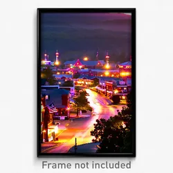 Pixel Art Poster - Outlandish American Town (8 Bit Psychedelic Video Game Print)