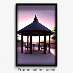 Pixel Art Poster - Smooth Gazebo (8 Bit Psychedelic Trippy Video Game Print)