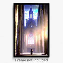 Pixel Art Poster - Clear Cathedral (8 Bit Psychedelic Trippy Video Game Print)