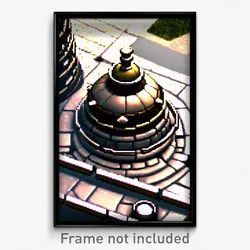Pixel Art Poster - Rubbery Turret (8 Bit Psychedelic Trippy Video Game Print)