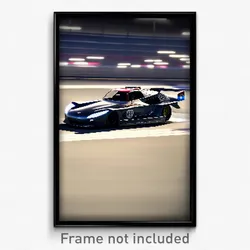 Pixel Art Poster - Clear Racecar (8 Bit Psychedelic Trippy Video Game Print)