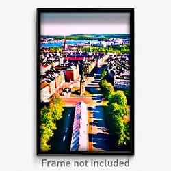 Pixel Art Poster - Treasured Swedish City (8 Bit Psychedelic Video Game Print)