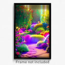 Pixel Art Poster - Crazy Garden (8 Bit Psychedelic Trippy Video Game Print)