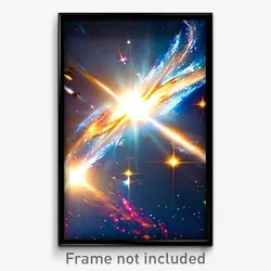 Pixel Art Poster - Heavenly Galaxy Battle (8 Bit Psychedelic Video Game Print)