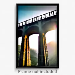 Pixel Art Poster - Smoggy Viaduct (8 Bit Psychedelic Trippy Video Game Print)