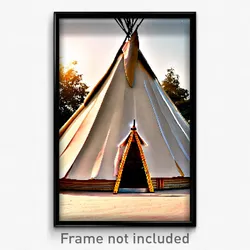 Pixel Art Poster - Huge Tepee (8 Bit Psychedelic Trippy Weird Video Game Print)