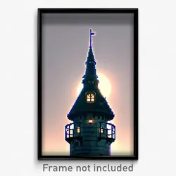Pixel Art Poster - Curvy Turret (8 Bit Psychedelic Trippy Video Game Print)