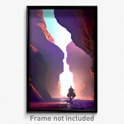 Pixel Art Poster - Squiggly Canyon (8 Bit Psychedelic Trippy Video Game Print)