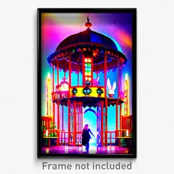 Pixel Art Poster - Bright Folly (8 Bit Psychedelic Trippy Video Game Print)