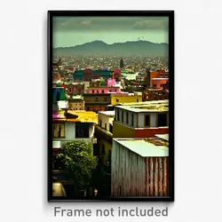 Pixel Art Poster - Muted Mexican City (8 Bit Psychedelic Video Game Print)