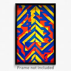Pixel Art Poster - Zigzag Reaches (8 Bit Psychedelic Trippy Video Game Print)