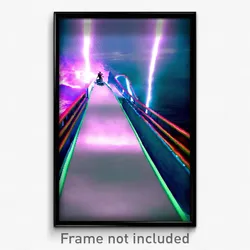 Pixel Art Poster - Thunderous Ramp (8 Bit Psychedelic Trippy Video Game Print)