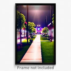 Pixel Art Poster - Esteemed Campus (8 Bit Psychedelic Trippy Video Game Print)