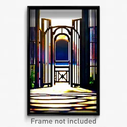 Pixel Art Poster - Round Gate (8 Bit Psychedelic Trippy Weird Video Game Print)