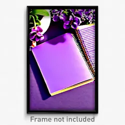 Pixel Art Poster - Violet Notebook (8 Bit Psychedelic Trippy Video Game Print)