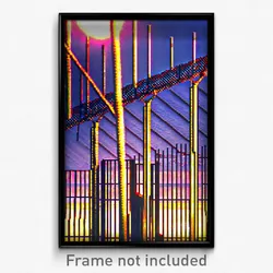 Pixel Art Poster - Complex Wire Frame Province (8 Bit Video Game Print)