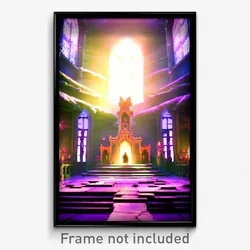 Pixel Art Poster - Puzzling Sanctuary (8 Bit Psychedelic Video Game Print)
