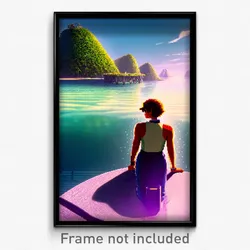 Pixel Art Poster - Glaring Cay (8 Bit Psychedelic Trippy Weird Video Game Print)