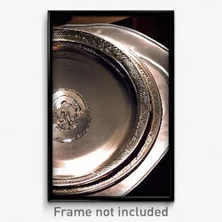 Pixel Art Poster - Silver Mexican Plate (8 Bit Psychedelic Video Game Print)