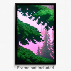 Pixel Art Poster - Evergreen Matrix (8 Bit Psychedelic Trippy Video Game Print)