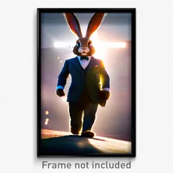 Pixel Art Poster - Accomplished Rabbit (8 Bit Psychedelic Video Game Print)