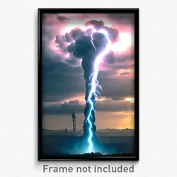 Pixel Art Poster - Electric Tornado (8 Bit Psychedelic Trippy Video Game Print)