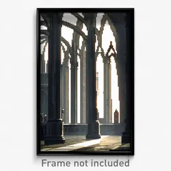Pixel Art Poster - Bleak Cathedral (8 Bit Psychedelic Trippy Video Game Print)