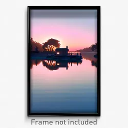 Pixel Art Poster - Calm Retreat (8 Bit Psychedelic Trippy Video Game Print)