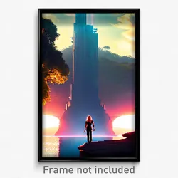 Pixel Art Poster - Gregarious Heights (8 Bit Psychedelic Video Game Print)
