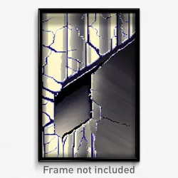 Pixel Art Poster - Metallic Crack (8 Bit Psychedelic Trippy Video Game Print)
